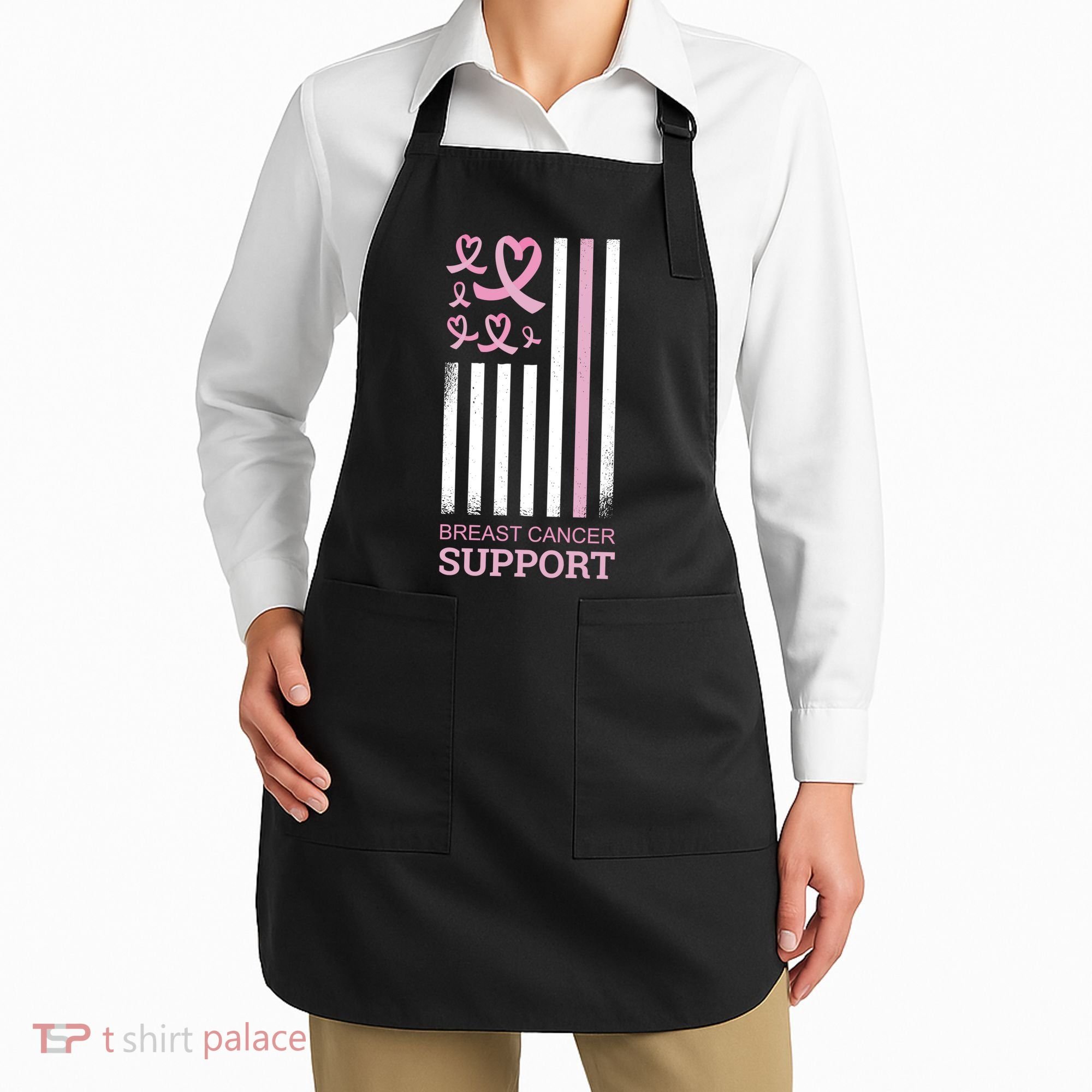 Breast Cancer Support Usa Flag Apron