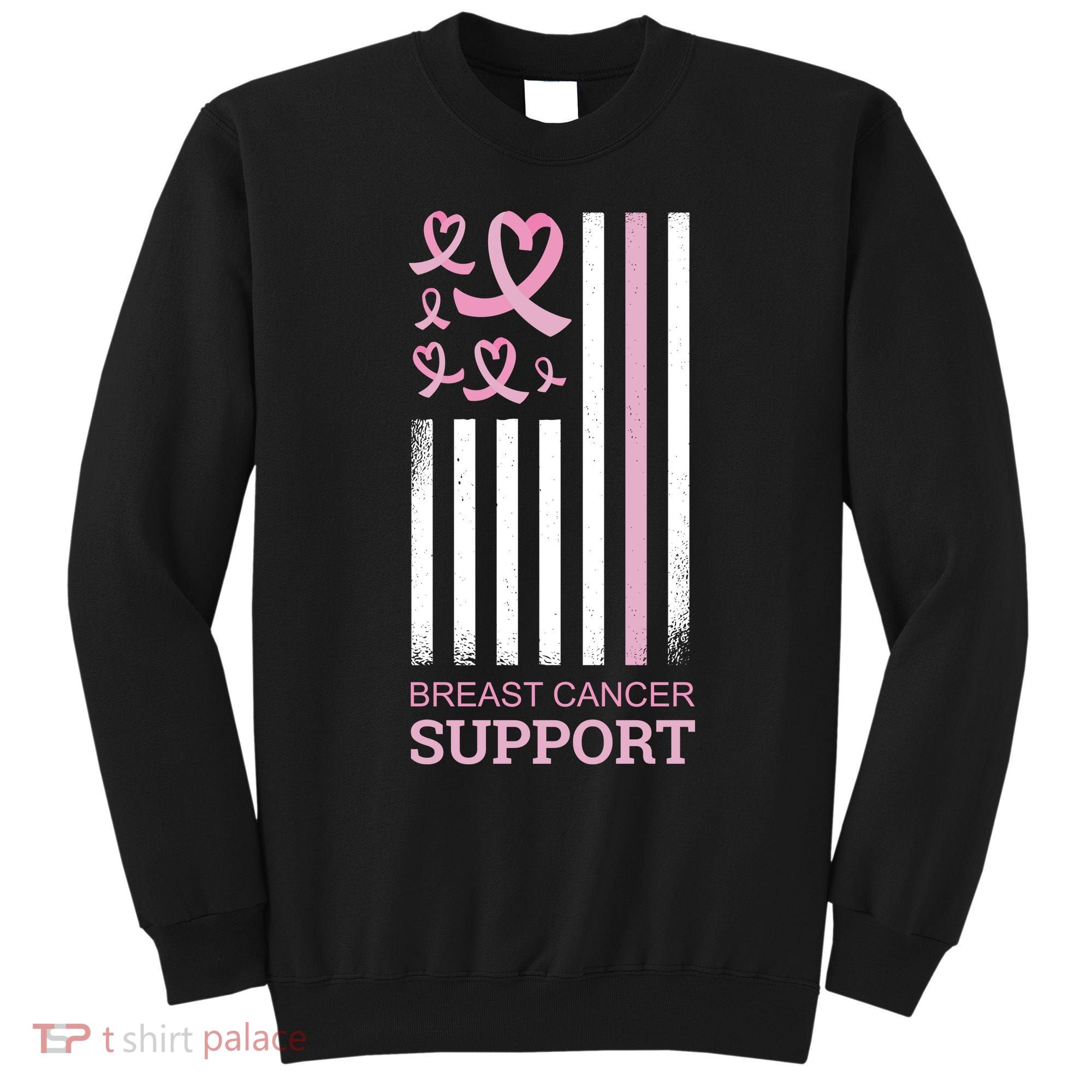 Breast Cancer Support Usa Flag Sweatshirt