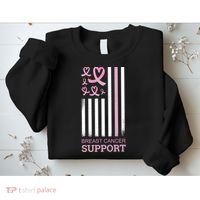 Breast Cancer Support Usa Flag Sweatshirt thumb 2