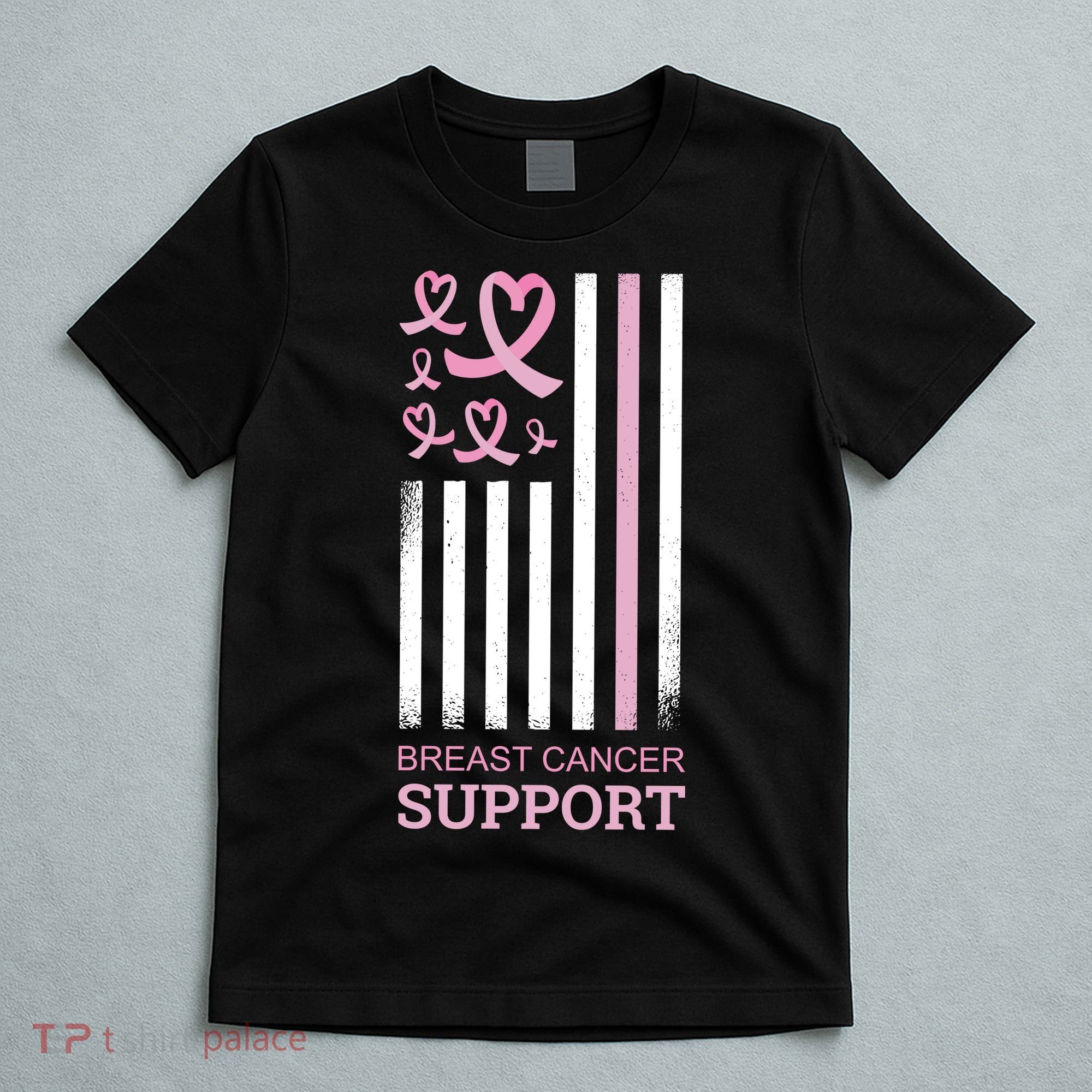 Breast Cancer Support Usa Flag T-Shirt