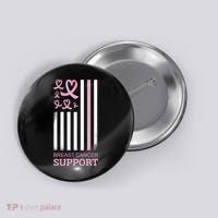Breast Cancer Support Usa Flag Button thumb 0