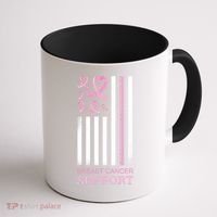 Breast Cancer Support Usa Flag Coffee Mug thumb 1
