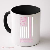 Breast Cancer Support Usa Flag Coffee Mug thumb 0
