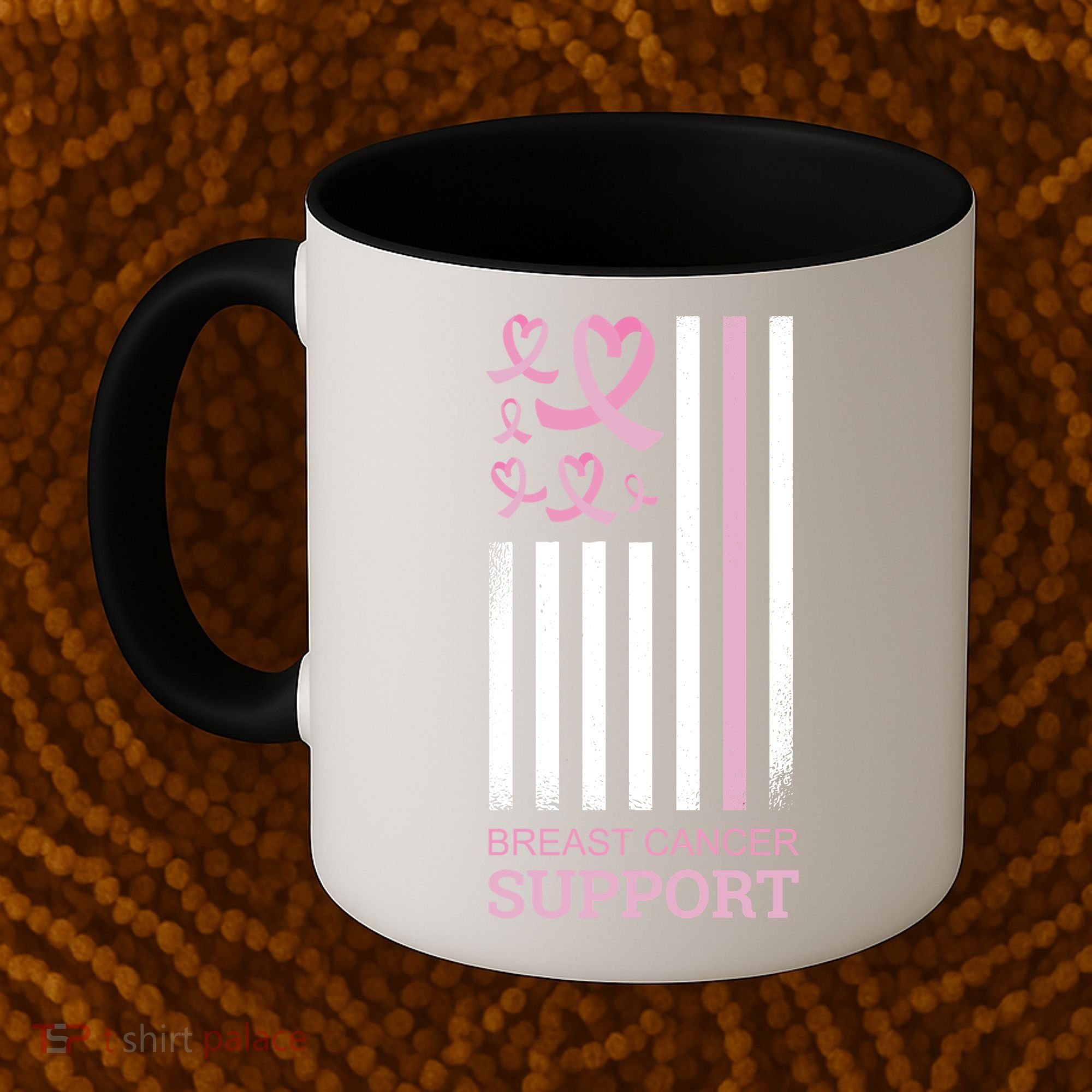 Breast Cancer Support Usa Flag Coffee Mug