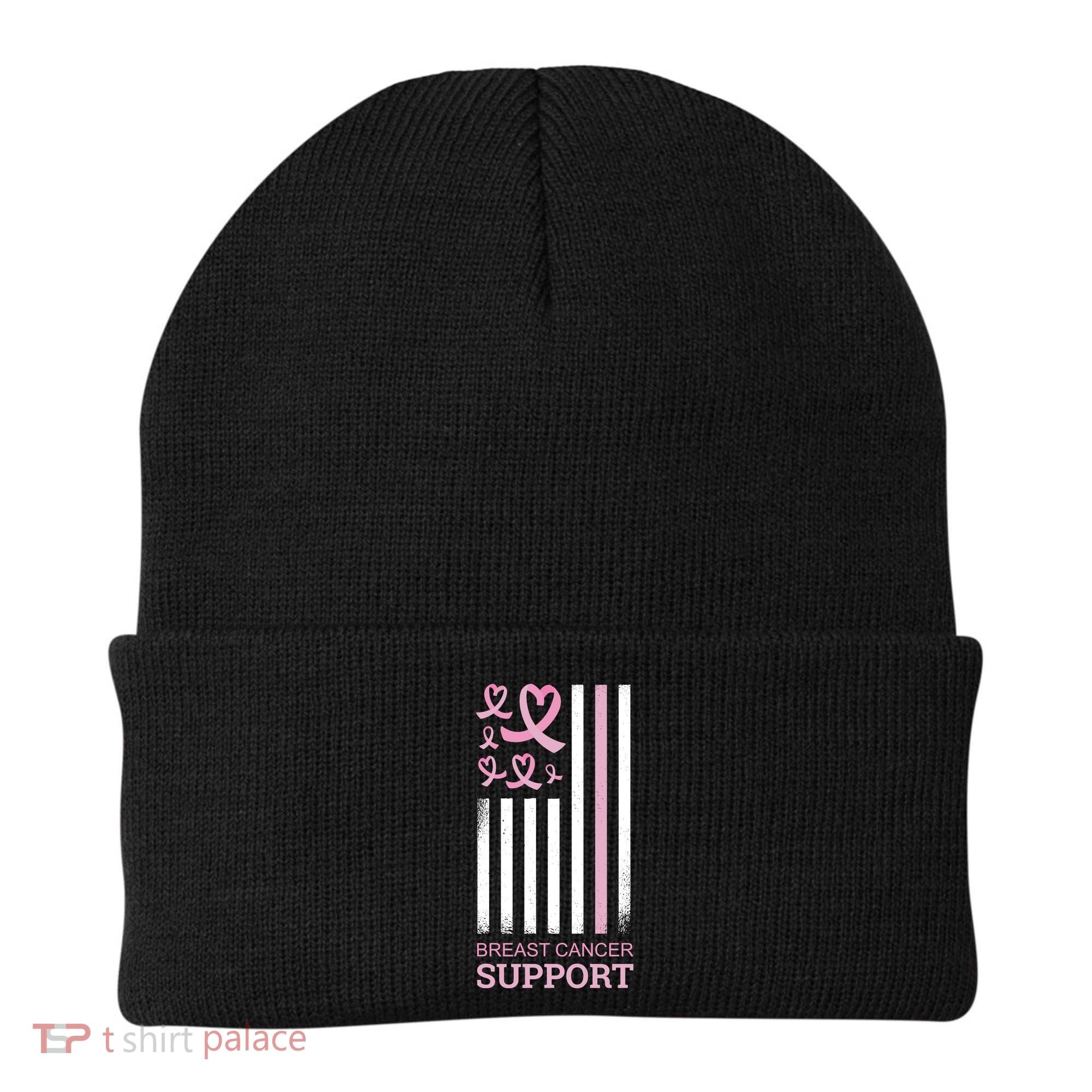 Breast Cancer Support Usa Flag Beanie