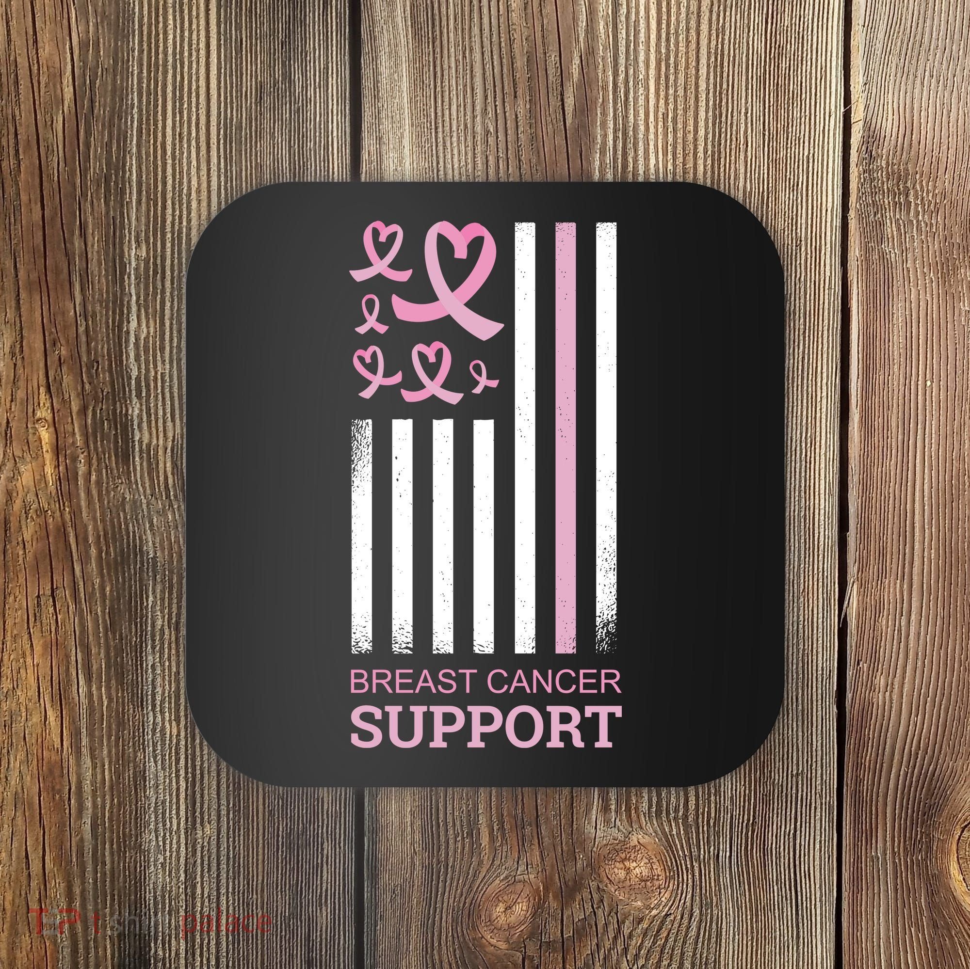 Breast Cancer Support Usa Flag Coaster