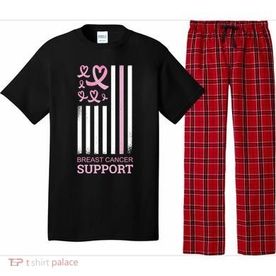 Breast Cancer Support Usa Flag Pajama Set