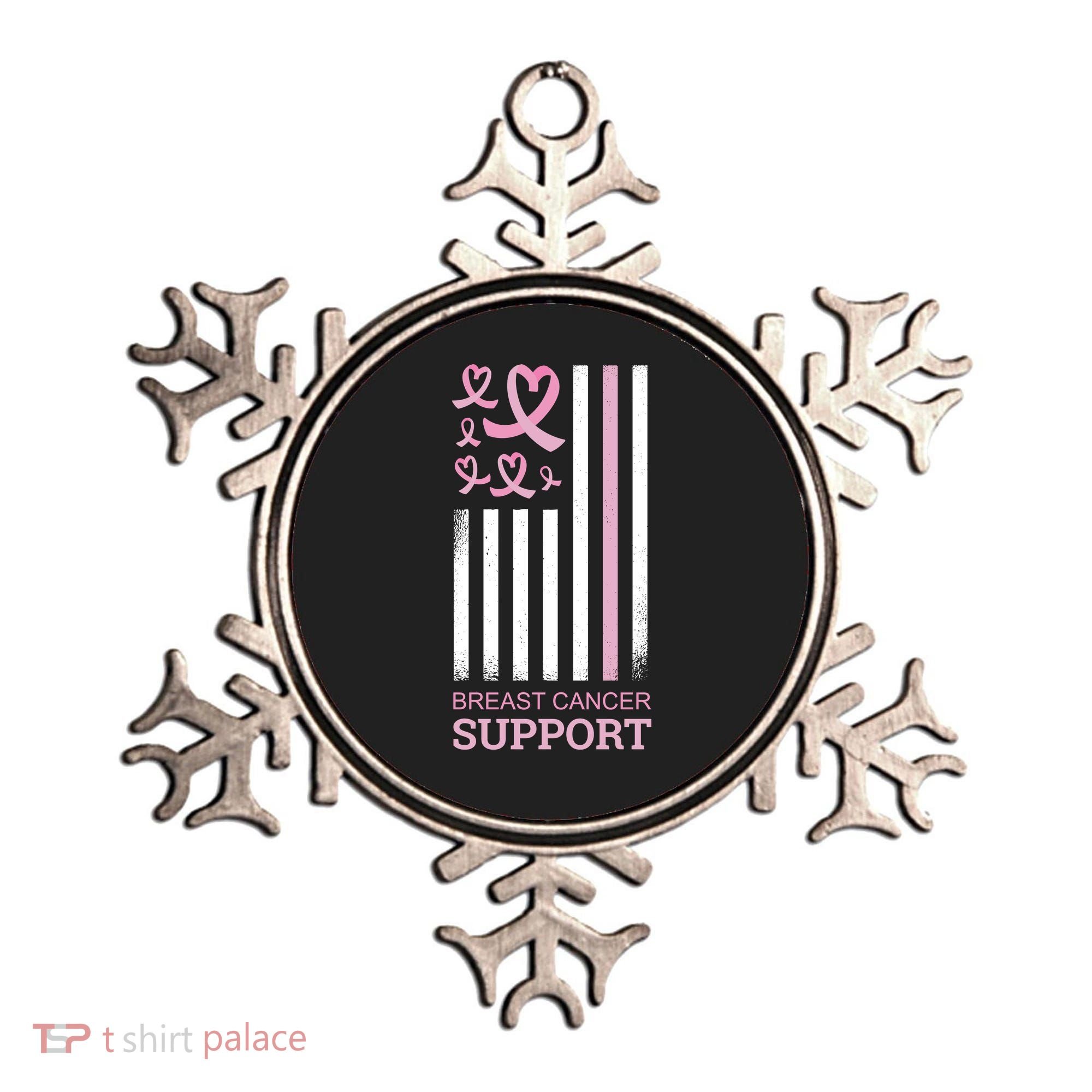 Breast Cancer Support Usa Flag Ornament