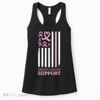 Breast Cancer Support Usa Flag Women's Tank Top thumb 0