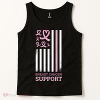 Breast Cancer Support Usa Flag Tank Top thumb 2