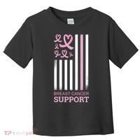 Breast Cancer Support Usa Flag Toddler T-Shirt thumb 0