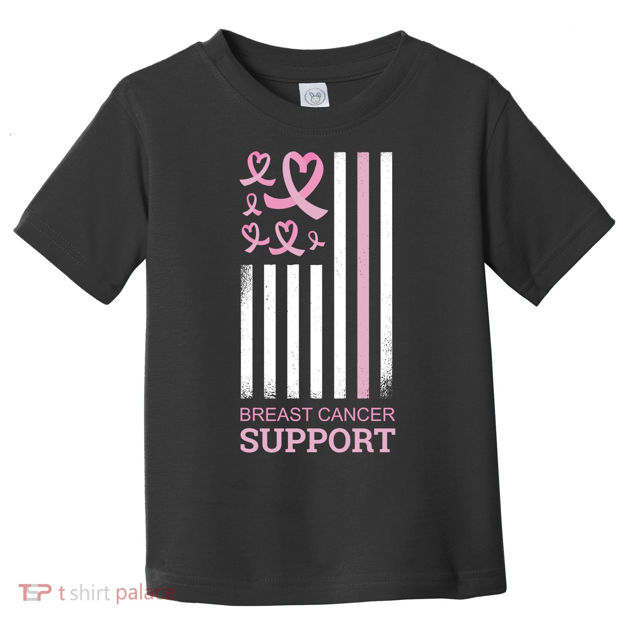 Breast Cancer Support Usa Flag Toddler T-Shirt