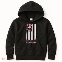 Breast Cancer Support Usa Flag Kids Hoodie thumb 0