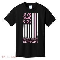 Breast Cancer Support Usa Flag Kids T-Shirt thumb 0