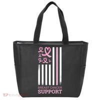 Breast Cancer Support Usa Flag Tote Bag thumb 0
