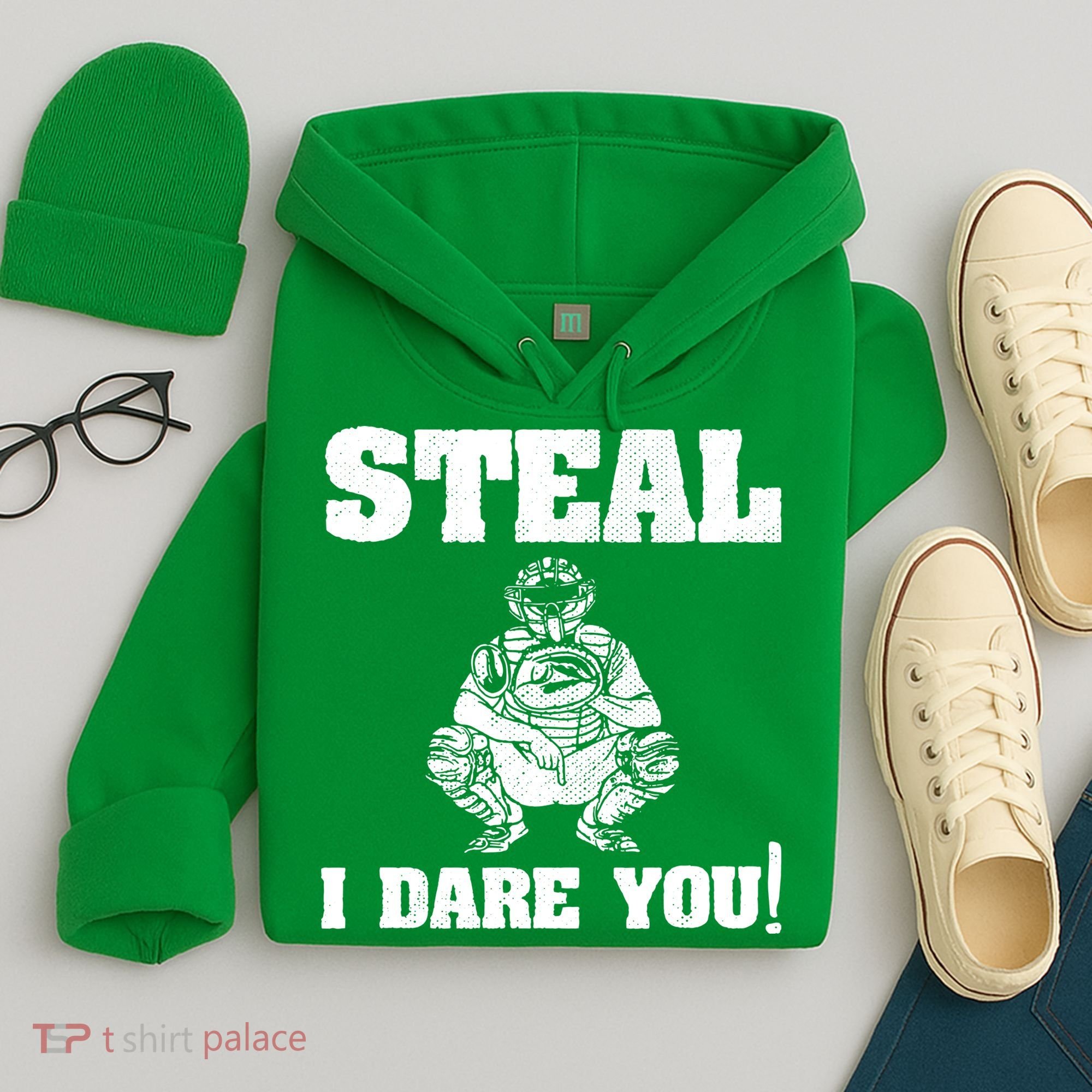 Baseball Catcher Steal I Dare You Hoodie