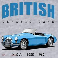 British Classic Sports Cars MG MGA Women's Racerback Cropped Tank thumb 2