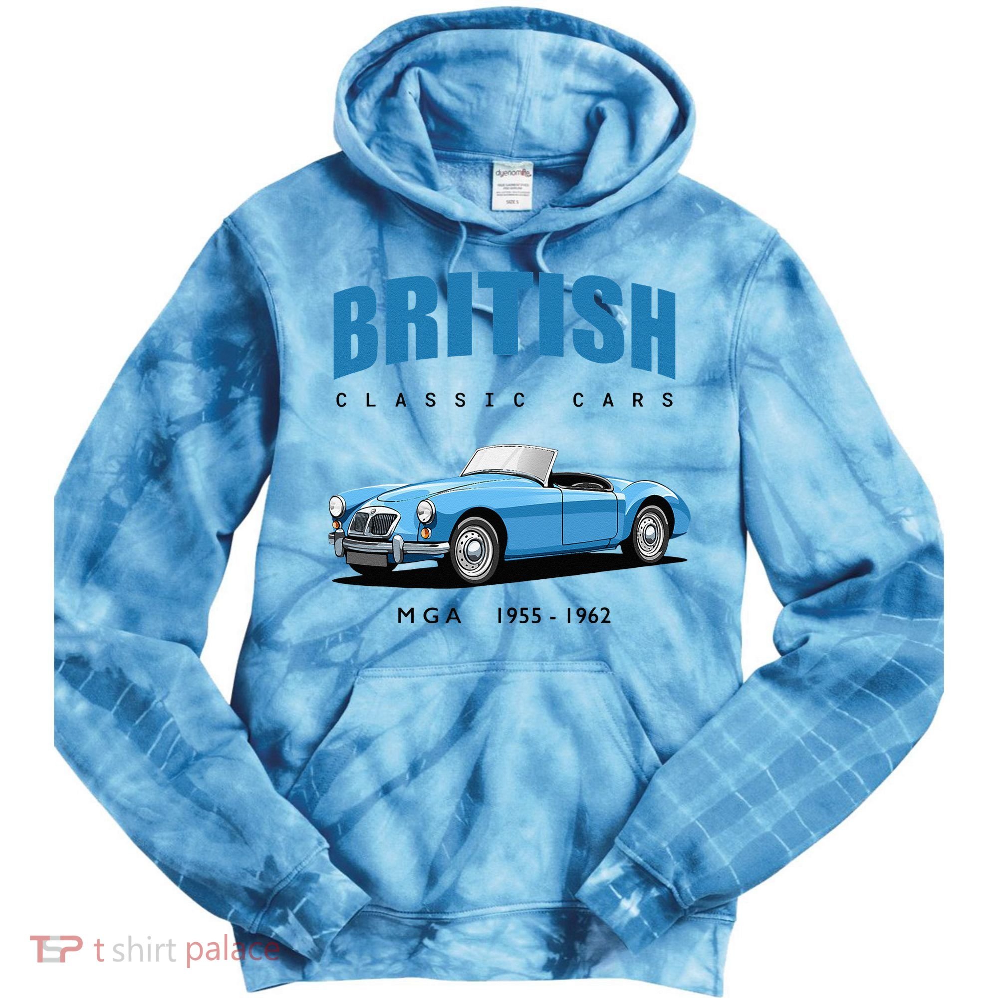 British Classic Sports Cars MG MGA Tie Dye Hoodie