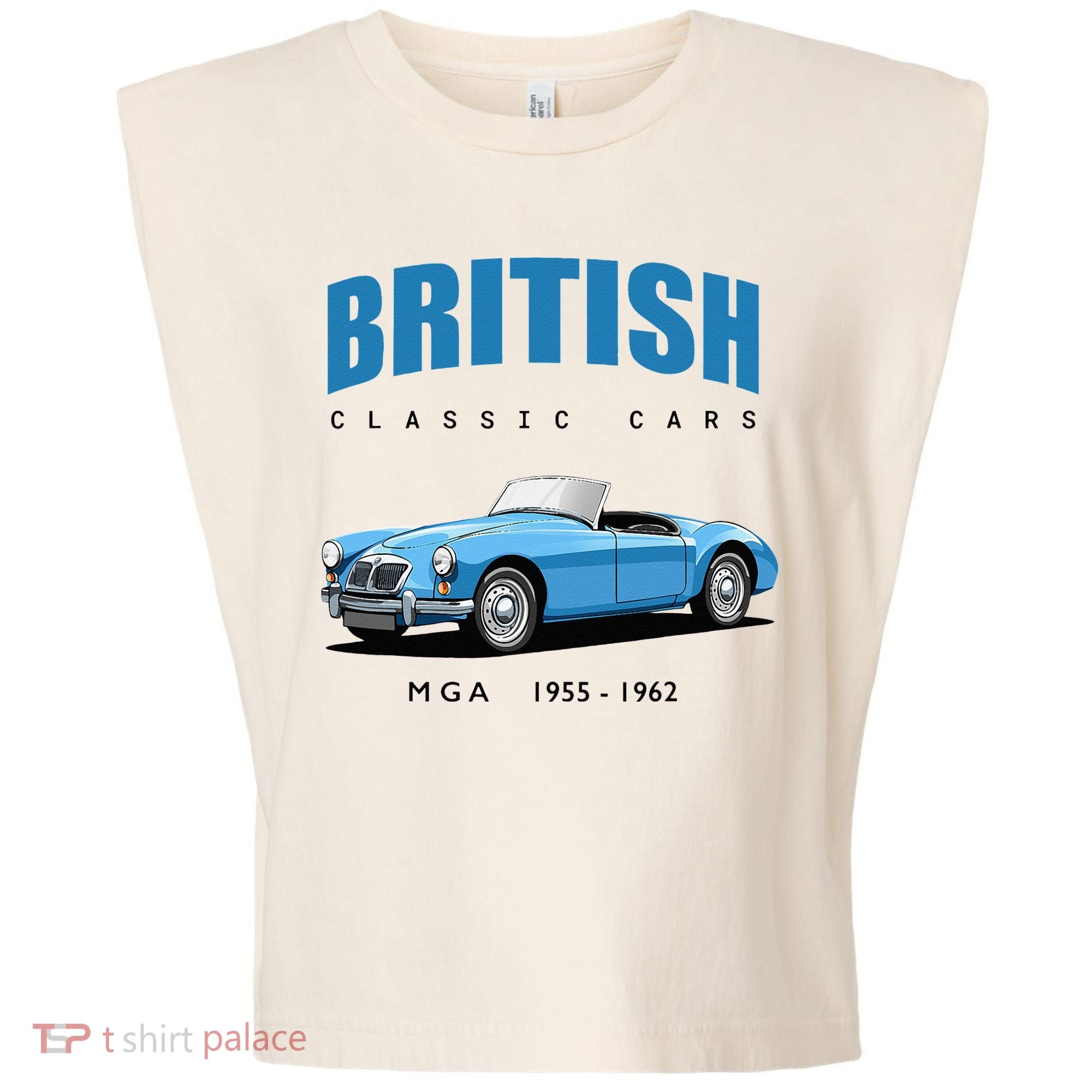 British Classic Sports Cars MG MGA Garment-Dyed Women's Muscle Tee