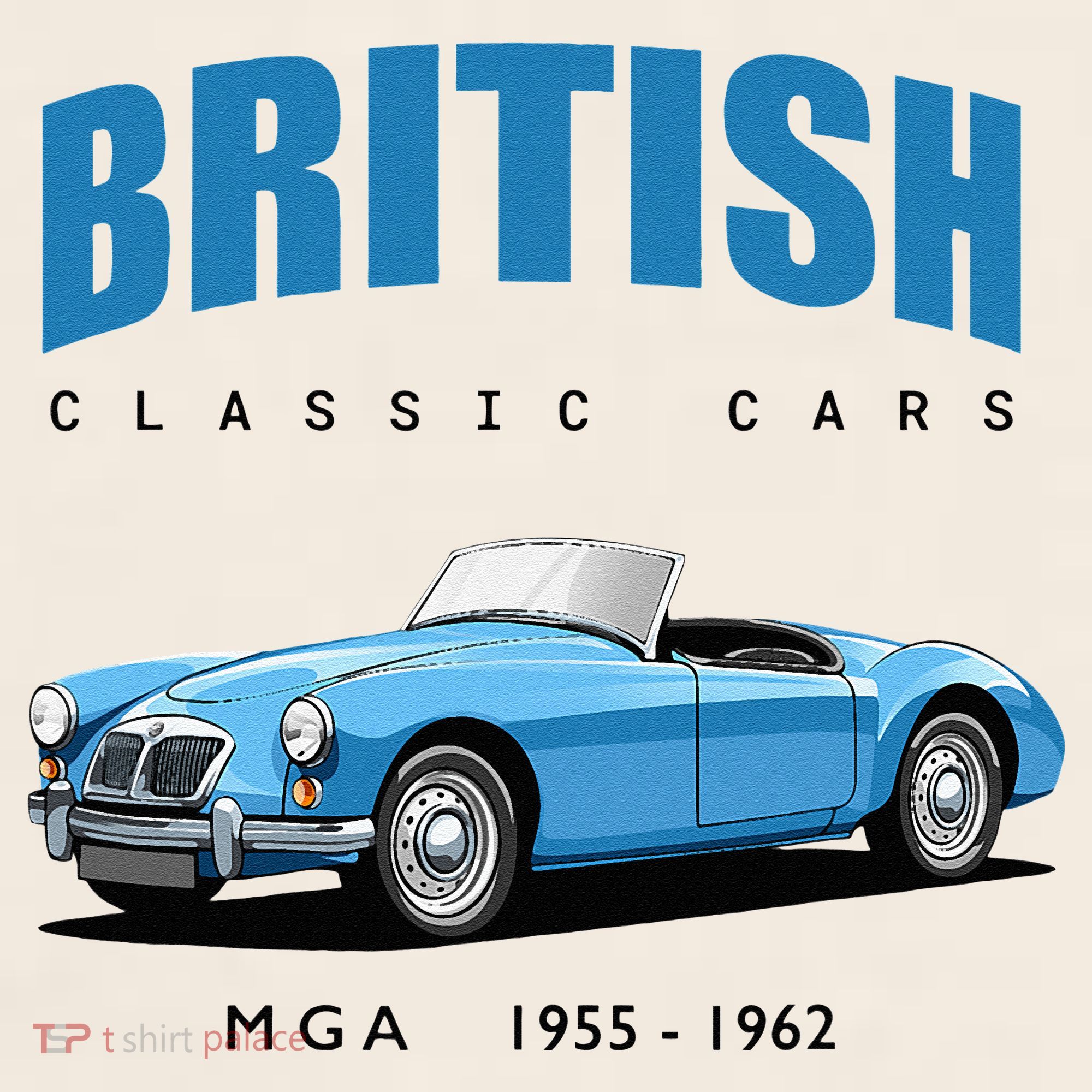British Classic Sports Cars MG MGA Garment-Dyed Women's Muscle Tee