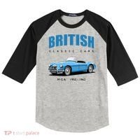 British Classic Sports Cars MG MGA Raglan Baseball Sleeve Shirt thumb 0