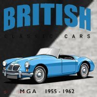 British Classic Sports Cars MG MGA Raglan Baseball Sleeve Shirt thumb 2