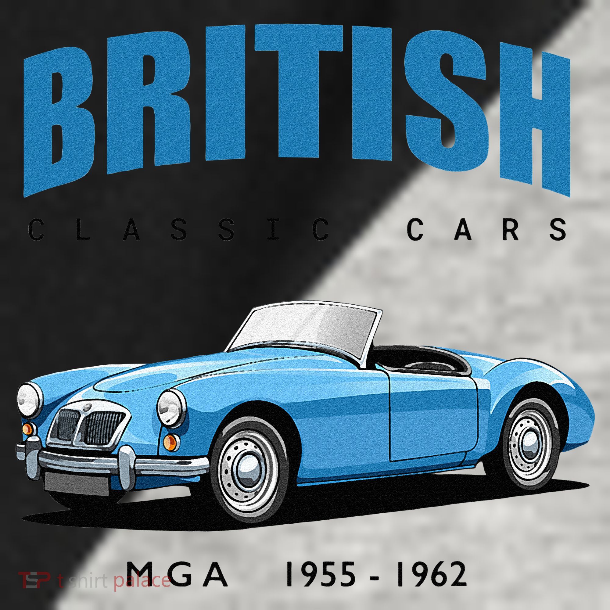 British Classic Sports Cars MG MGA Raglan Baseball Sleeve Shirt