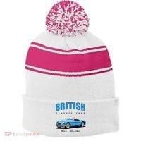 British Classic Sports Cars MG MGA Stripe Pom Pom Beanie thumb 0