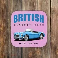 British Classic Sports Cars MG MGA Coaster thumb 0