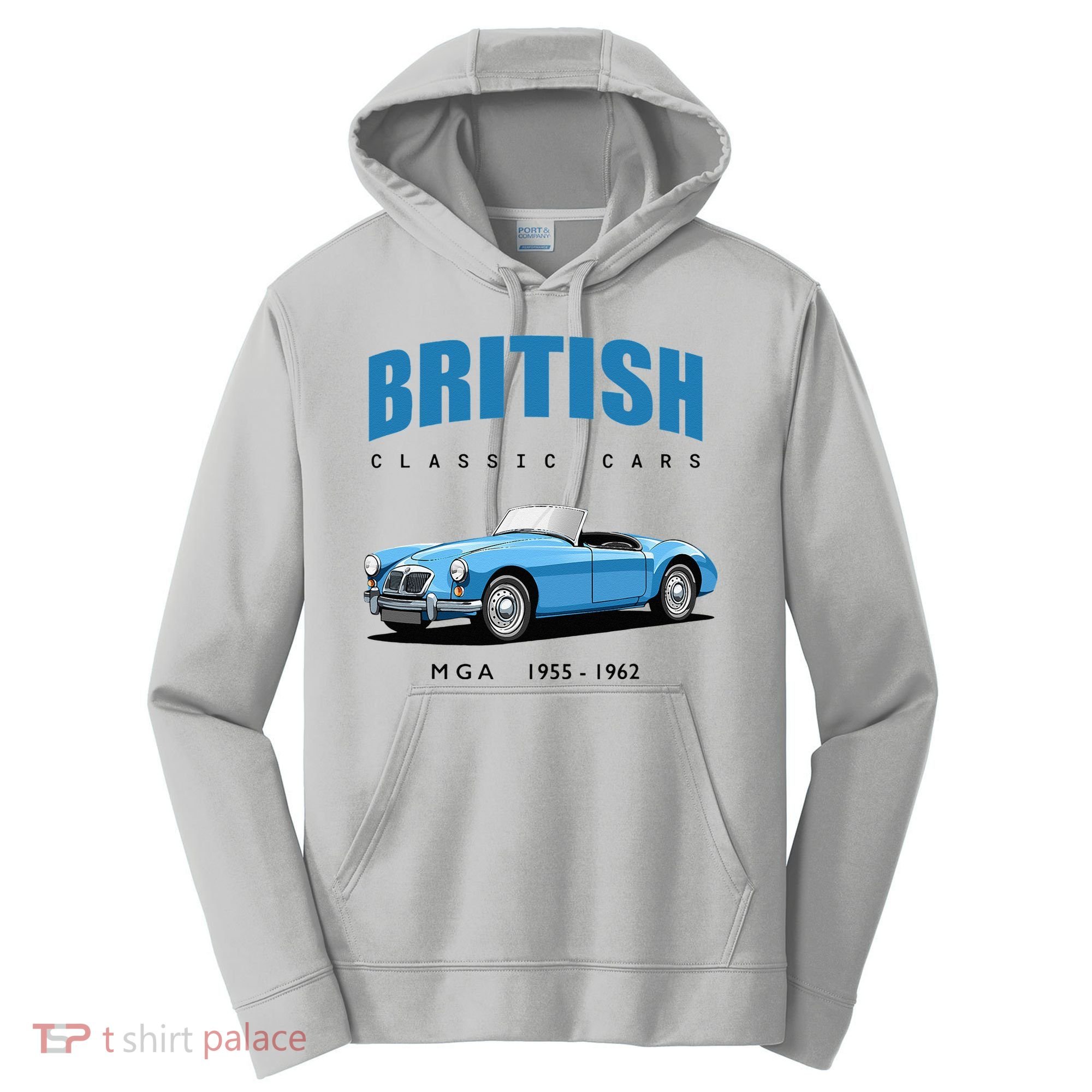 British Classic Sports Cars MG MGA Performance Fleece Hoodie
