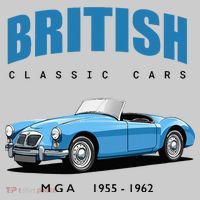 British Classic Sports Cars MG MGA Performance Fleece Hoodie thumb 2