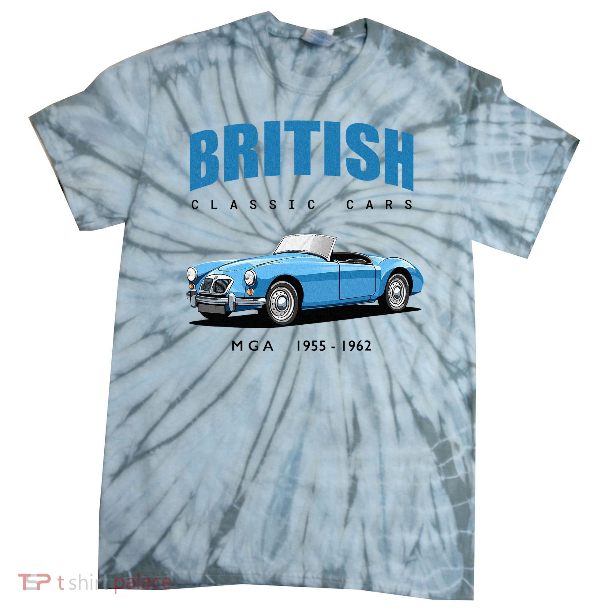 British Classic Sports Cars MG MGA Tie-Dye T-Shirt