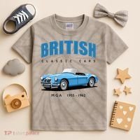 British Classic Sports Cars MG MGA Kids Tie-Dye T-Shirt thumb 2