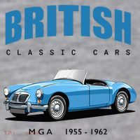 British Classic Sports Cars MG MGA Infant Fleece One Piece thumb 2