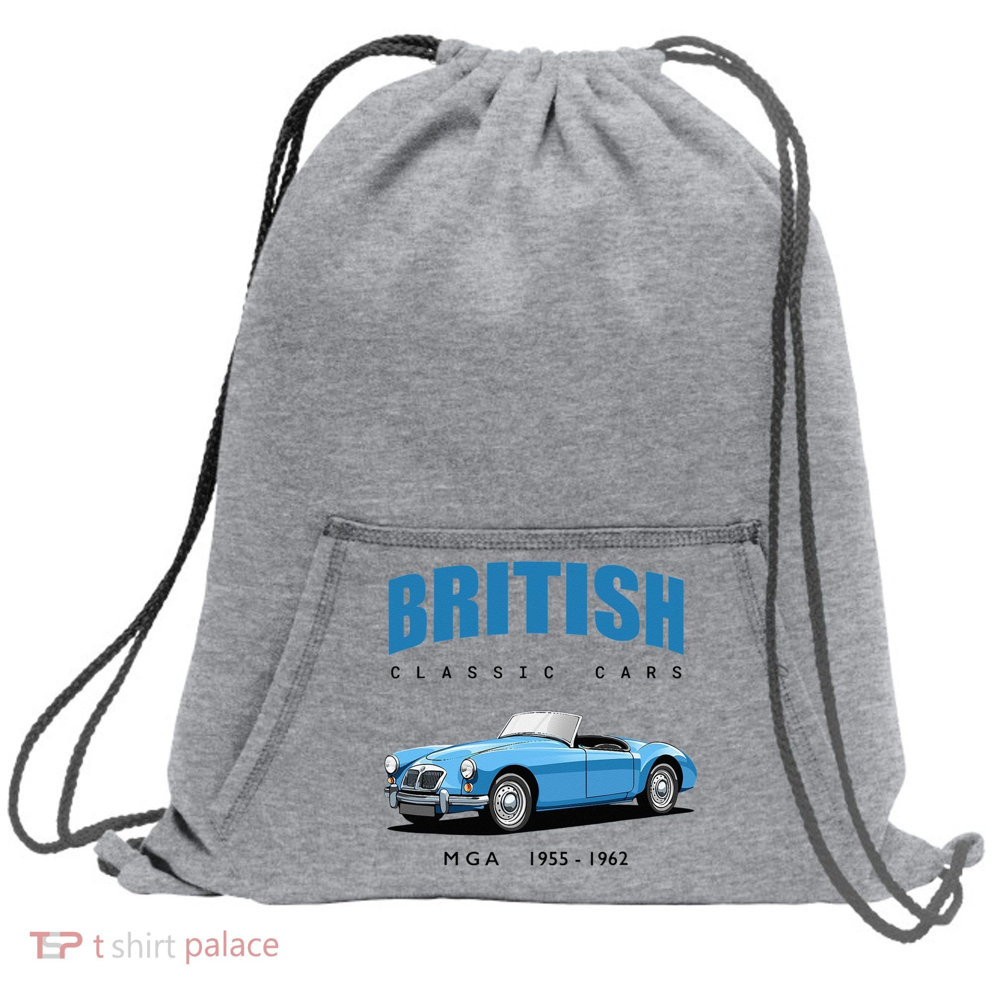 British Classic Sports Cars MG MGA Sweatshirt Cinch Pack Bag