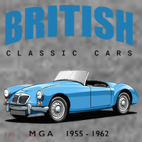 British Classic Sports Cars MG MGA Tall Sweatshirt thumb 2