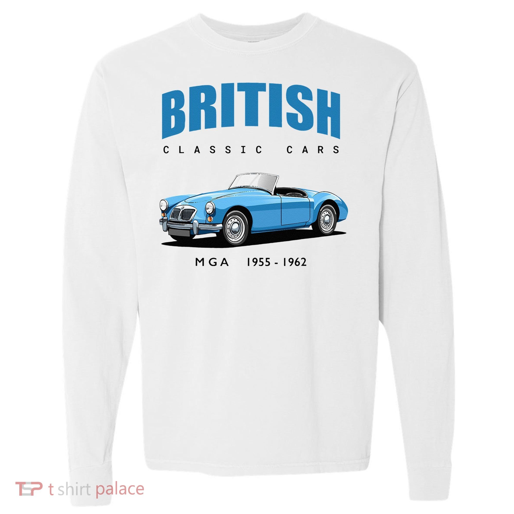 British Classic Sports Cars MG MGA Comfort Colors Heavyweight Long Sleeve T-Shirt
