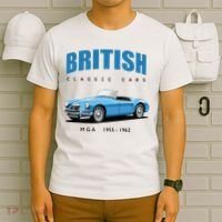 British Classic Sports Cars MG MGA T-Shirt thumb 6