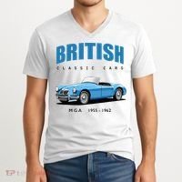 British Classic Sports Cars MG MGA V-Neck T-Shirt thumb 2