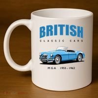 British Classic Sports Cars MG MGA 11oz C Handle Ceramic Mug thumb 4