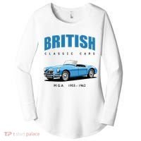 British Classic Sports Cars MG MGA Women's Perfect Tri Tunic Long Sleeve Shirt thumb 0