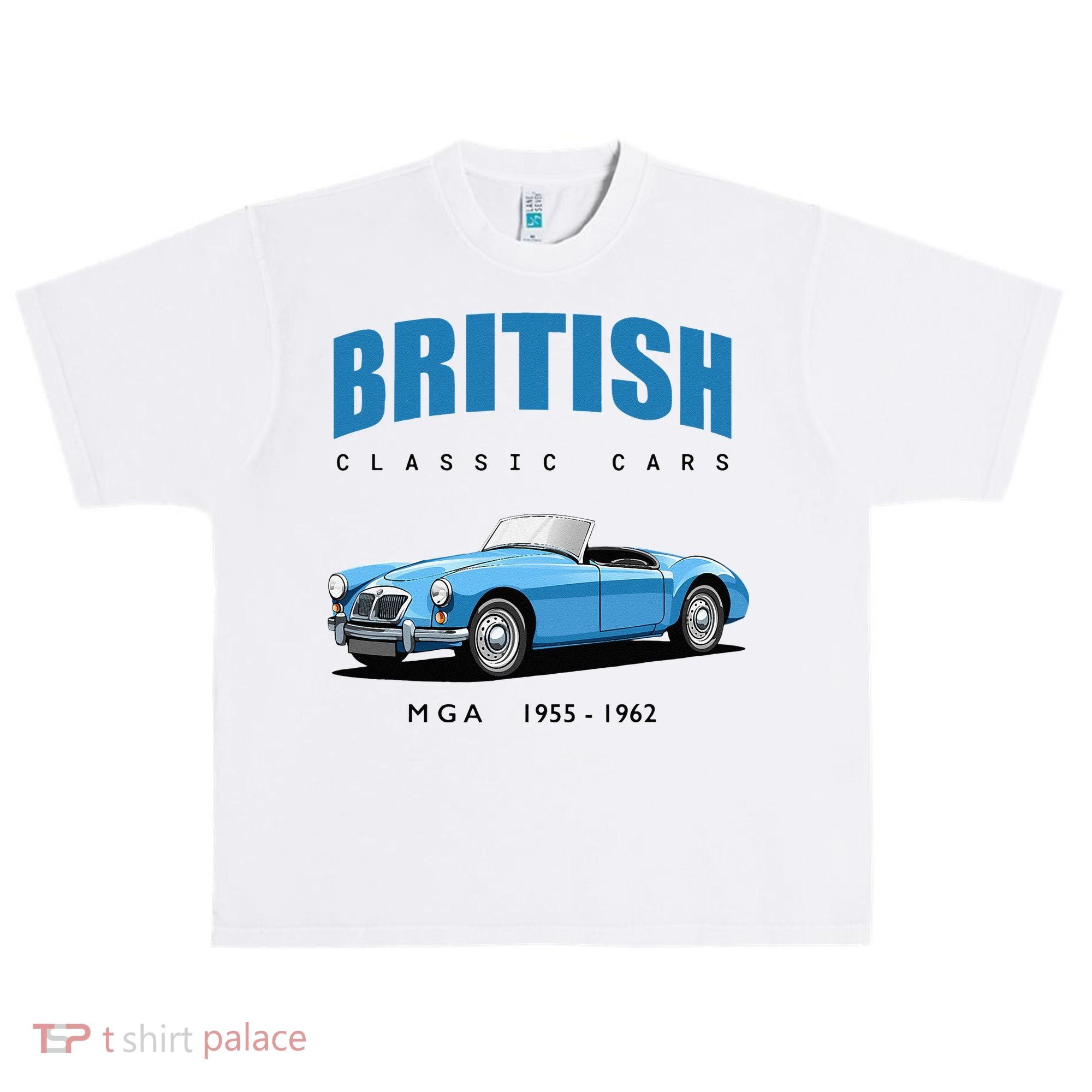British Classic Sports Cars MG MGA Urban Oversized Heavyweight T-Shirt