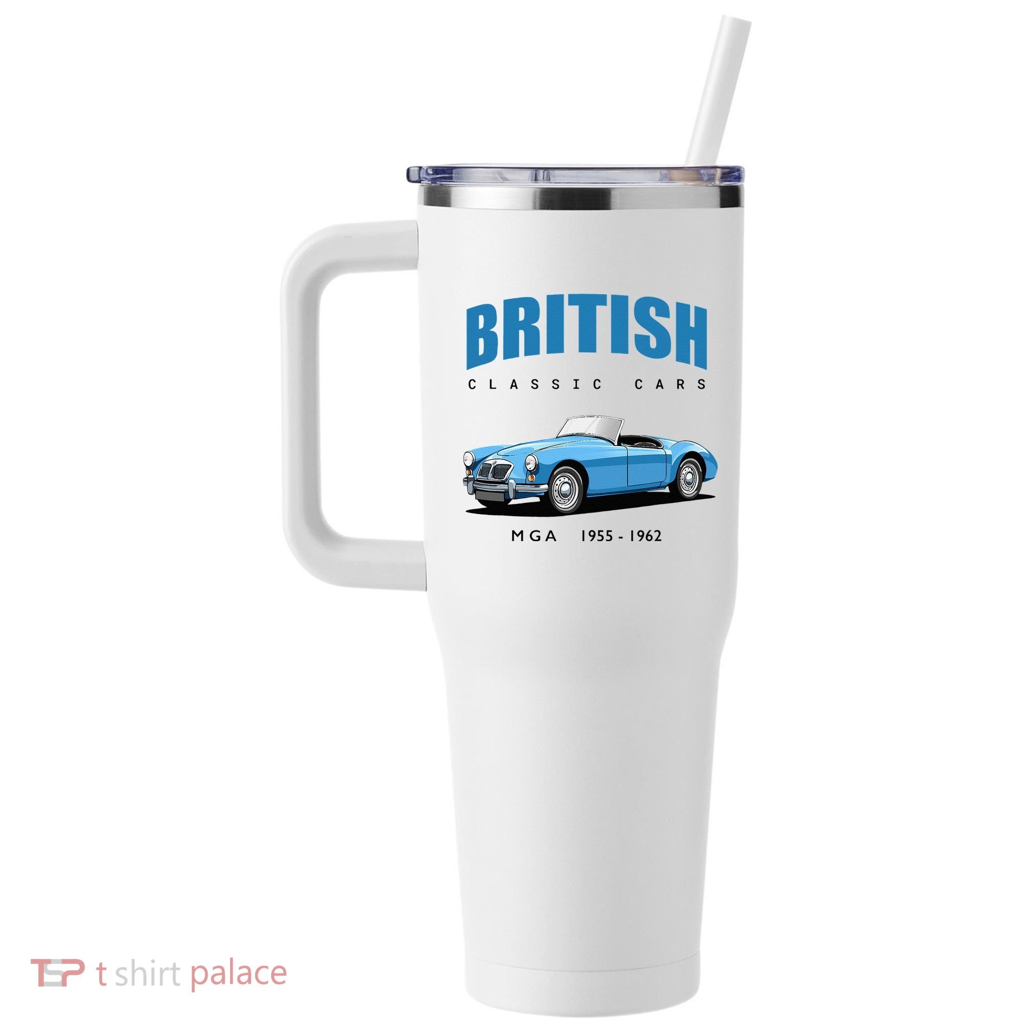 British Classic Sports Cars MG MGA 40oz Vacuum Insulated Stainless Steel Travel Tumbler