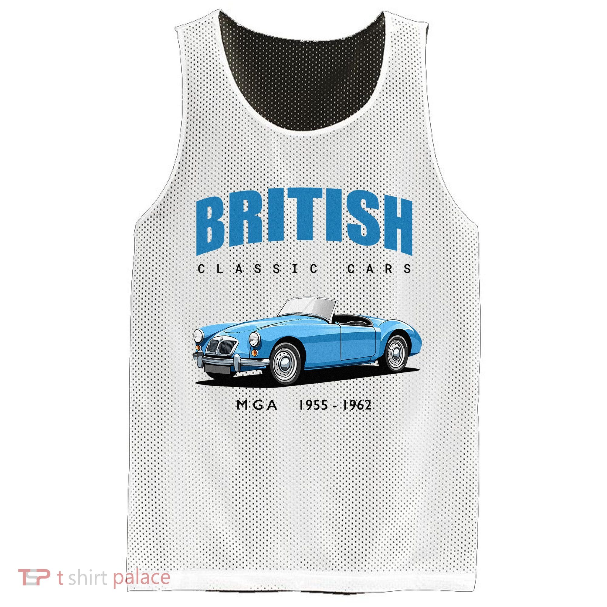 British Classic Sports Cars MG MGA Mesh Reversible Basketball Jersey Tank