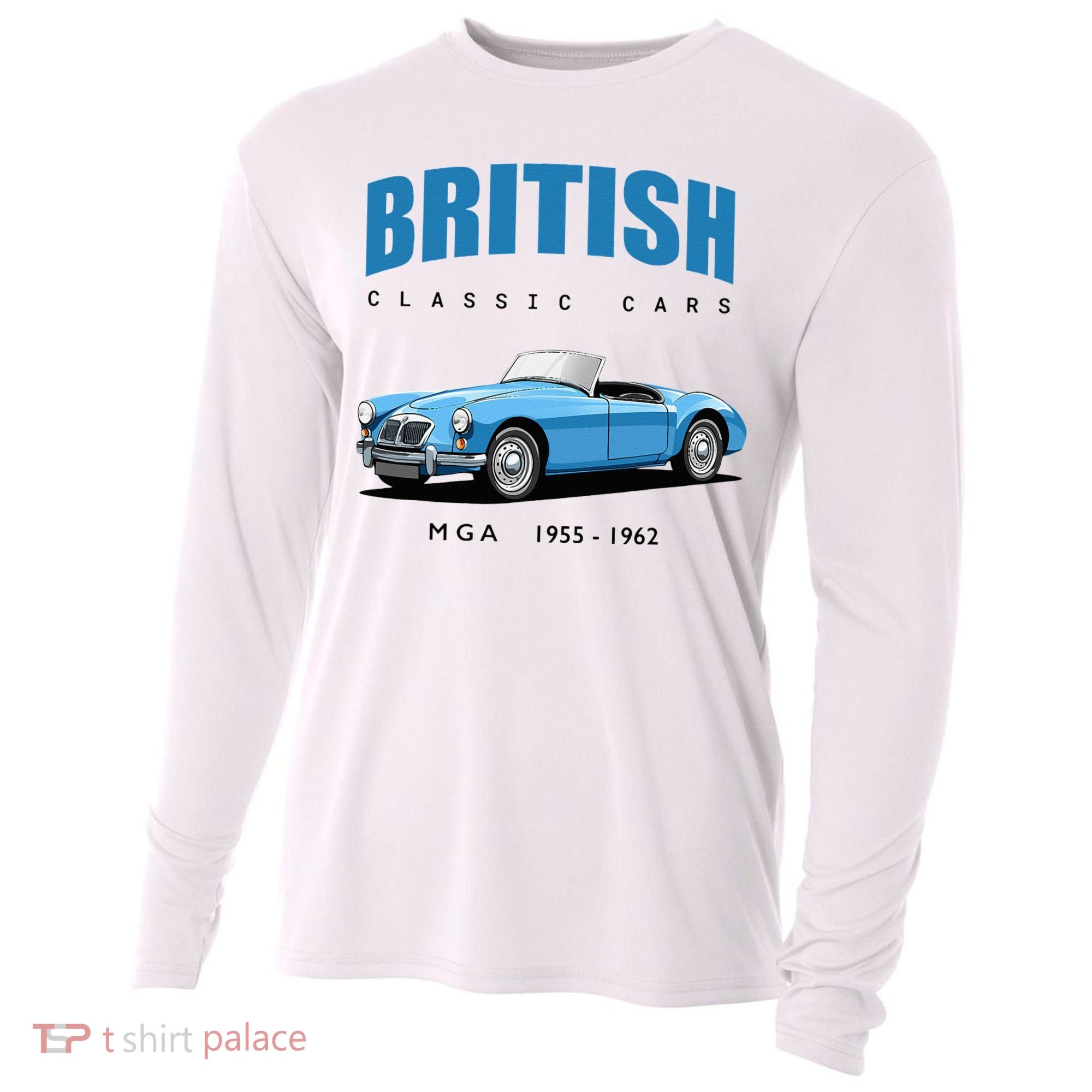 British Classic Sports Cars MG MGA Cooling Performance Long Sleeve Crew