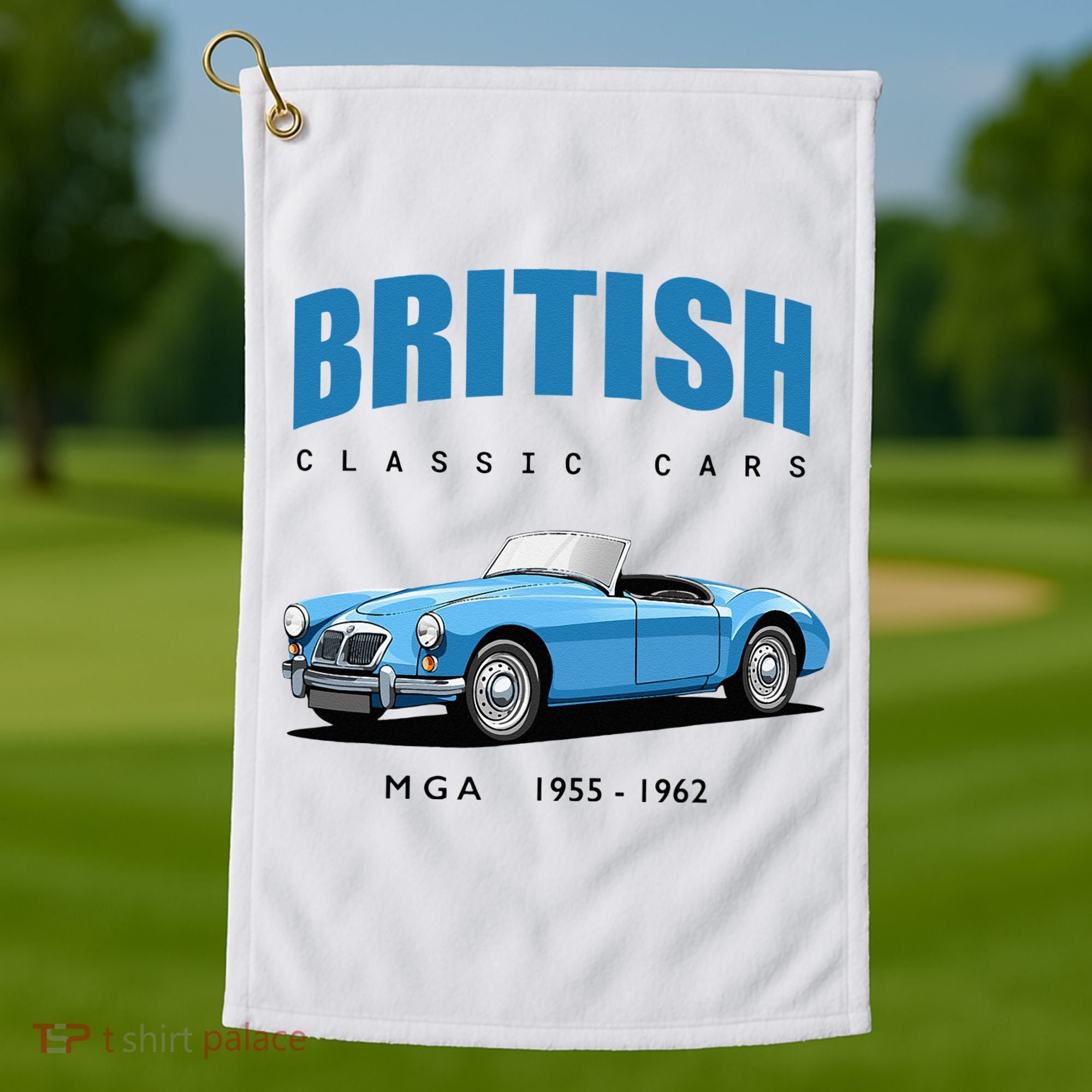 British Classic Sports Cars MG MGA Golf Towel