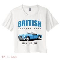 British Classic Sports Cars MG MGA Women's Crop Top Tee thumb 0