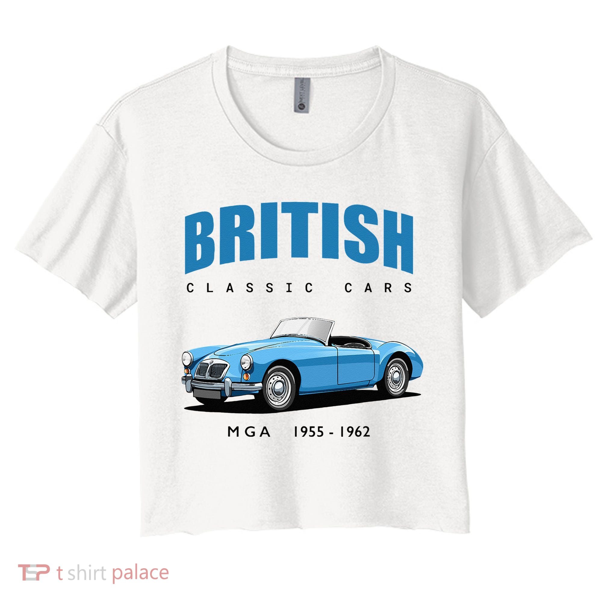 British Classic Sports Cars MG MGA Women's Crop Top Tee