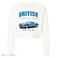 British Classic Sports Cars MG MGA Cropped Pullover Crew thumb 0