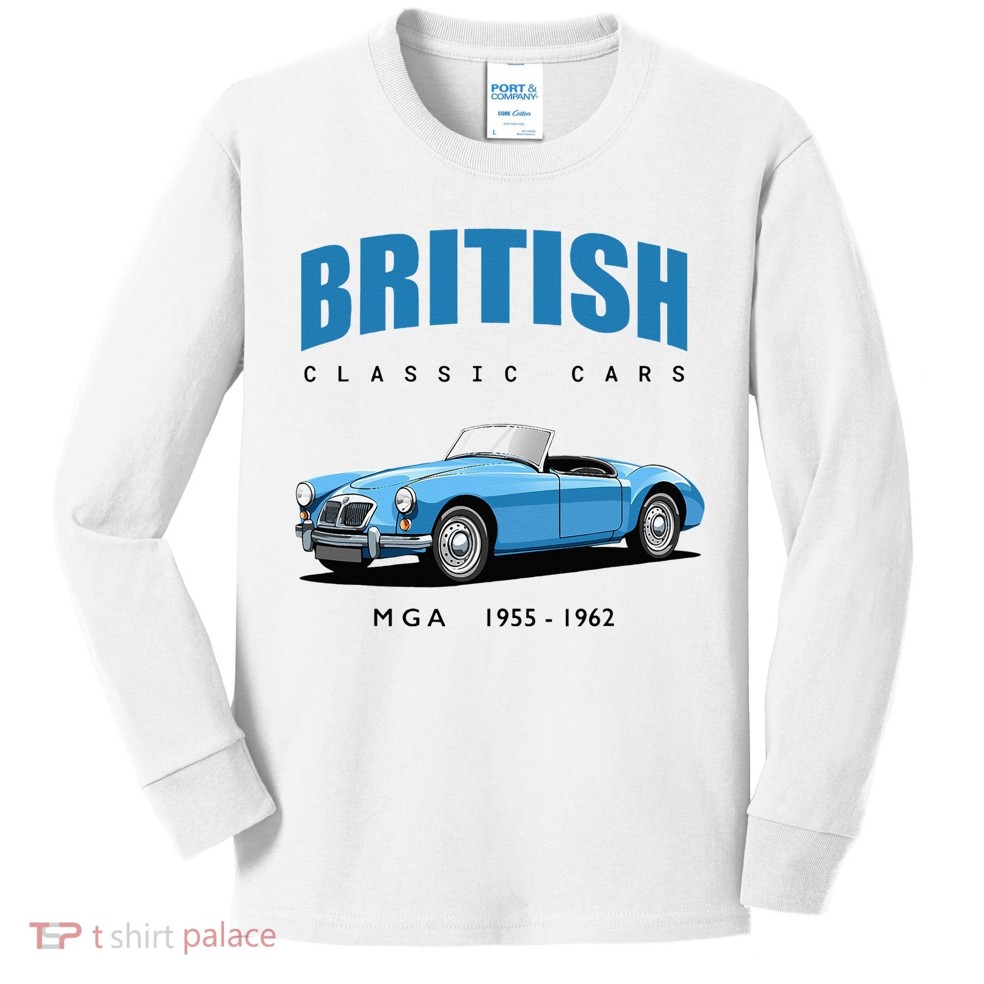 British Classic Sports Cars MG MGA Kids Long Sleeve Shirt